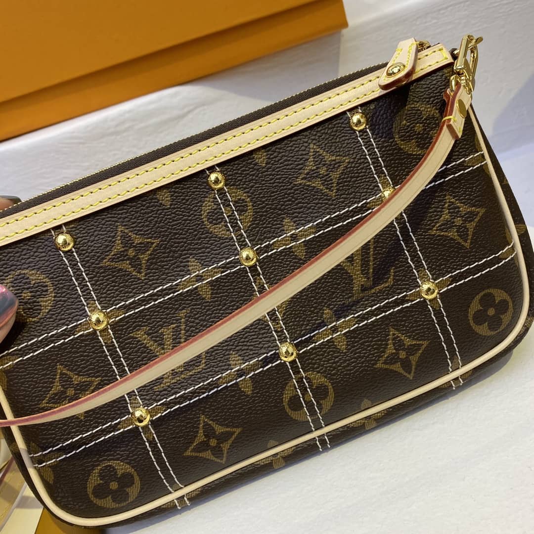 Louis Vuitton Pochette Dupe Monogram Riveting Accessories M51980 Brown