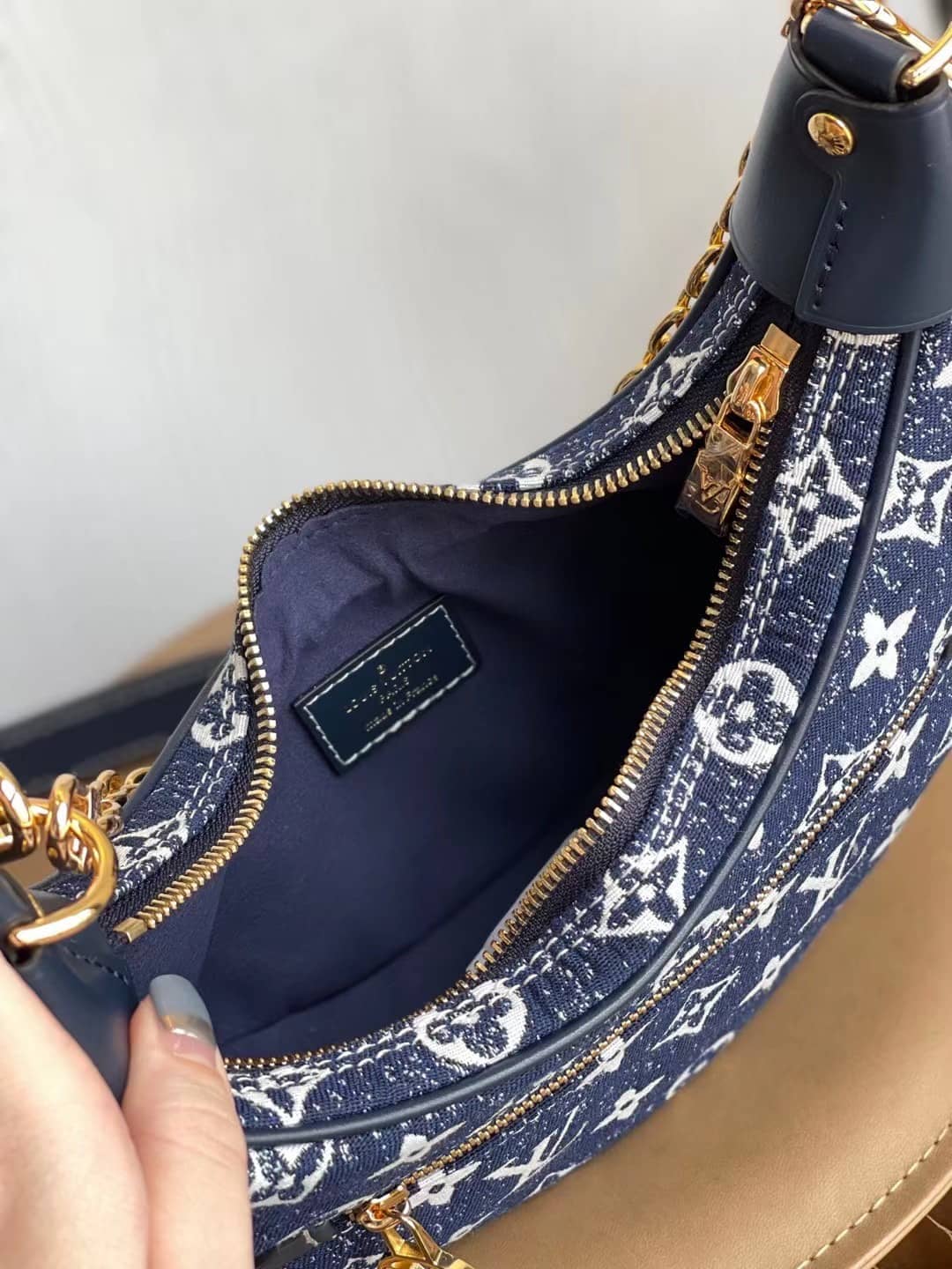Louis Vuitton Denim Loop Bag Blue M81166 Replica Hobo