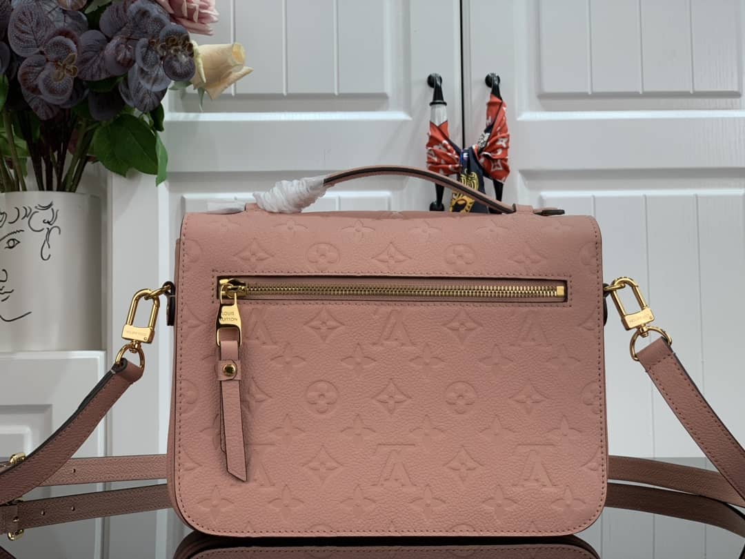 Best Replica Louis Vuitton Pochette Metis Marine Leather Pink M44071 Replica Shoulder Bag(ColaReps)