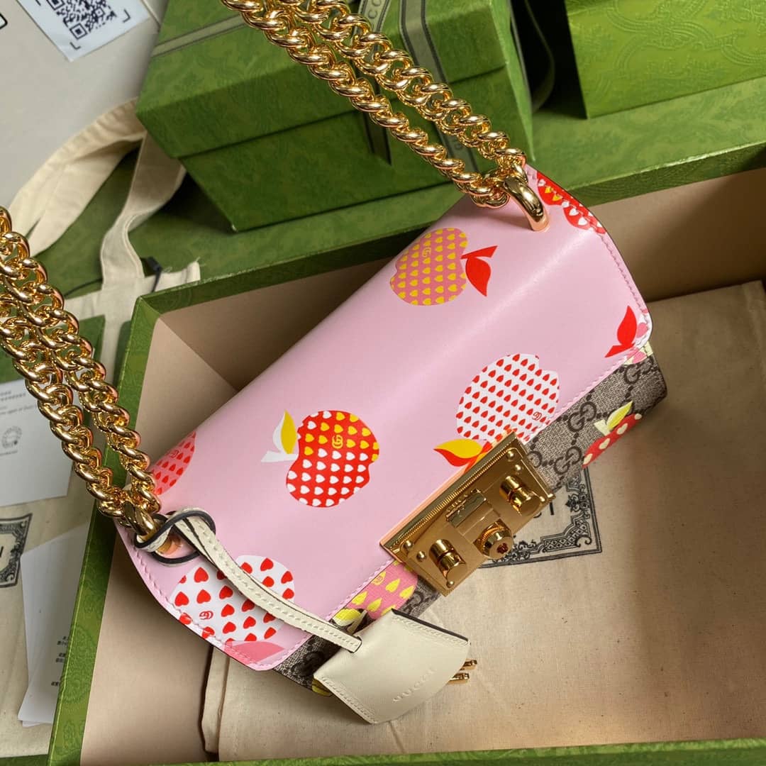 Gucci Padlock Small GG Chain Shoulder Bag Replica Pink 409487