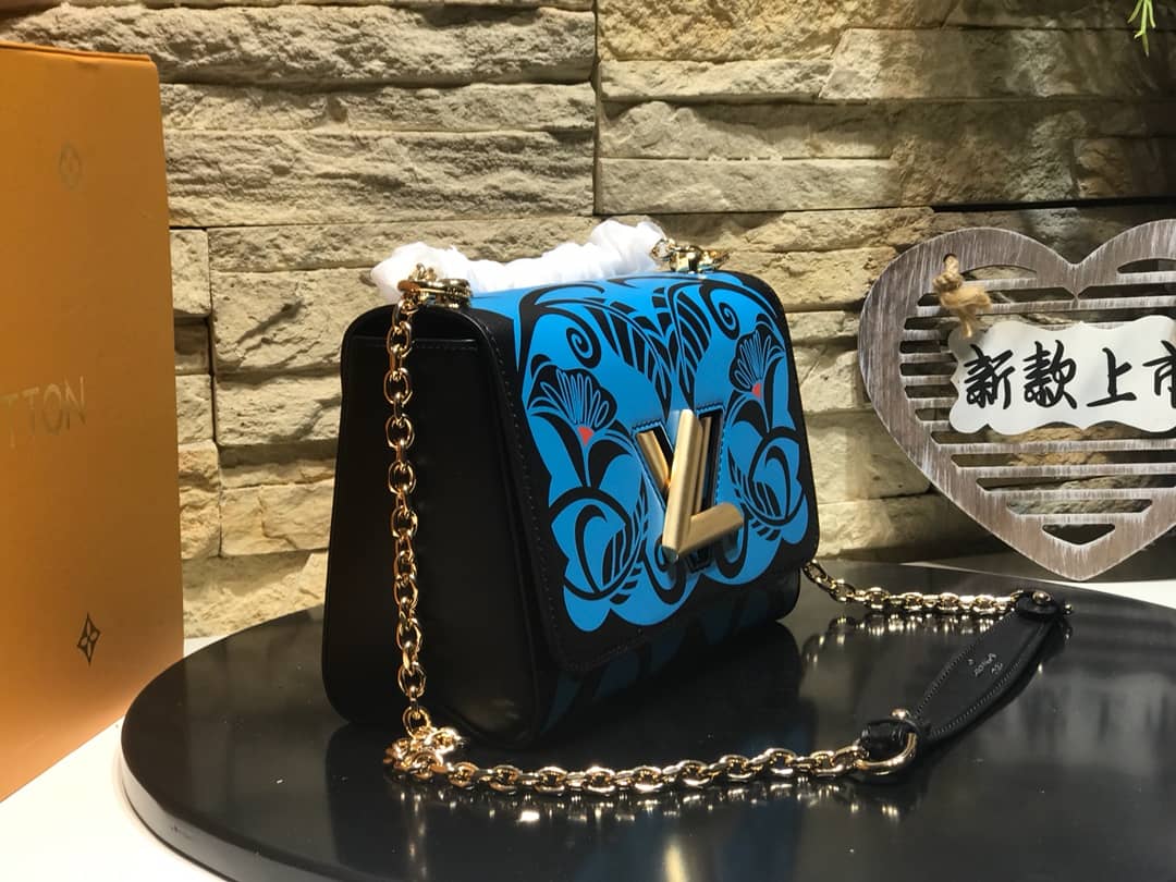 Louis Vuitton Twist MM Bag Blue M50296 Replica