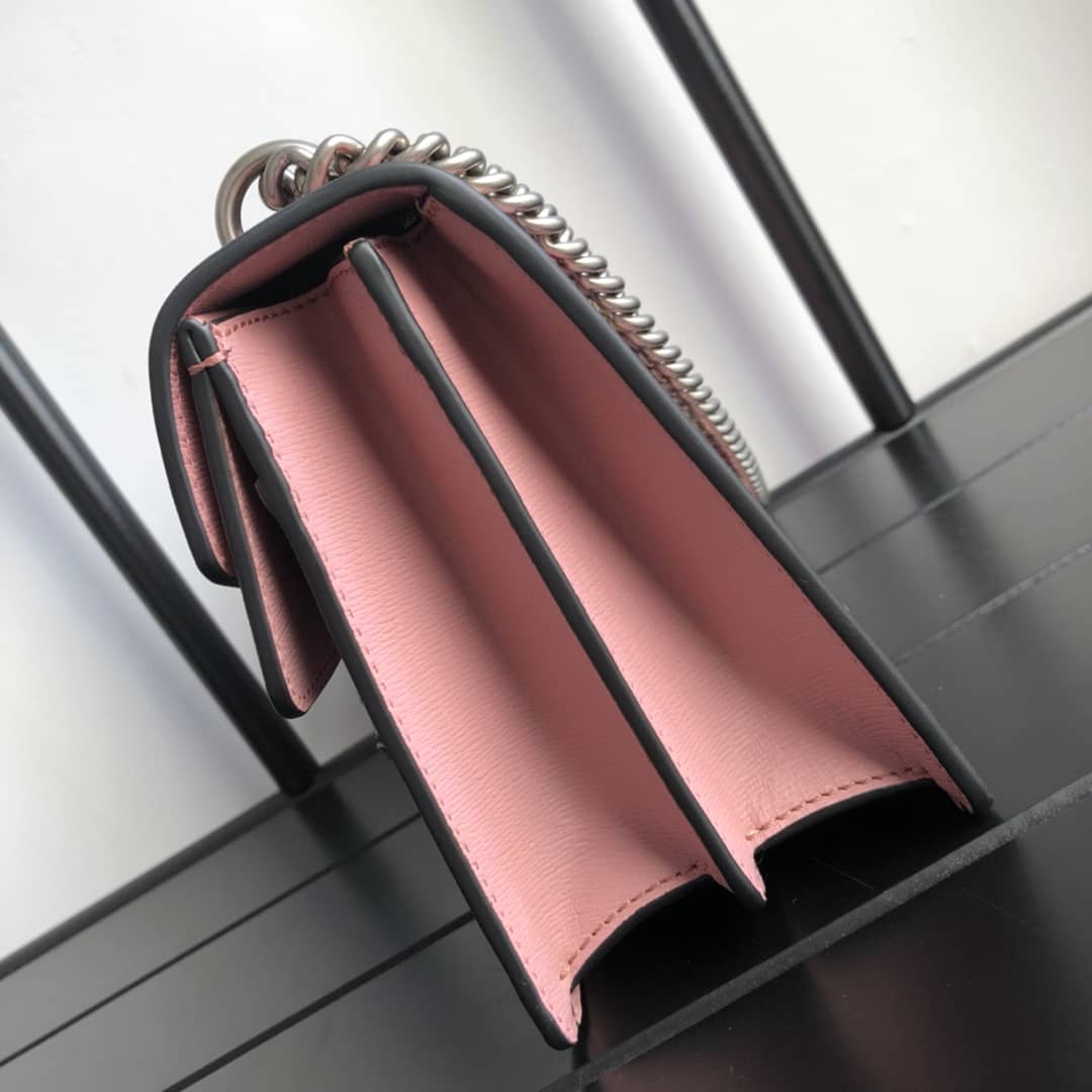 Gucci Dionysus Dupe GG Supreme Dionysus Chain Shoulder Bag Replica Pink 400249