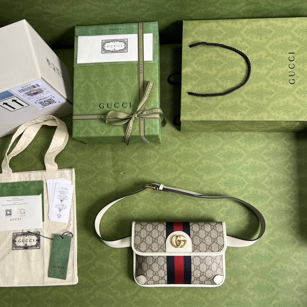 Gucci Ophidia White 674081 Replica Belt Bag