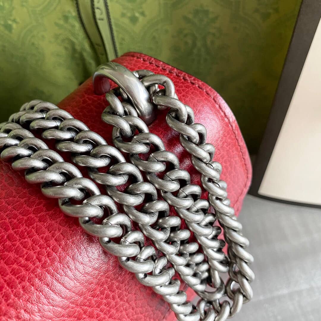 Gucci Dionysus Dupe GG Supreme Dionysus Chain Replica Shoulder Bag Red 400249