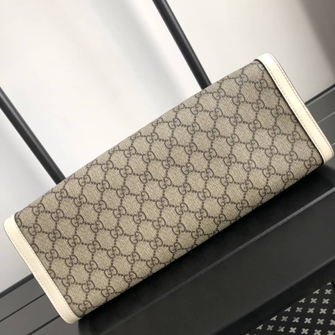 Gucci Padlock Medium GG Supreme Shoulder Bag Replica Gray White 479197