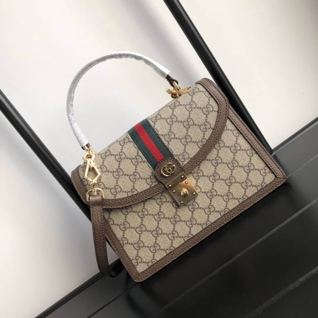 Gucci Ophidia Small Top Handle Bag Replica Brown 651055
