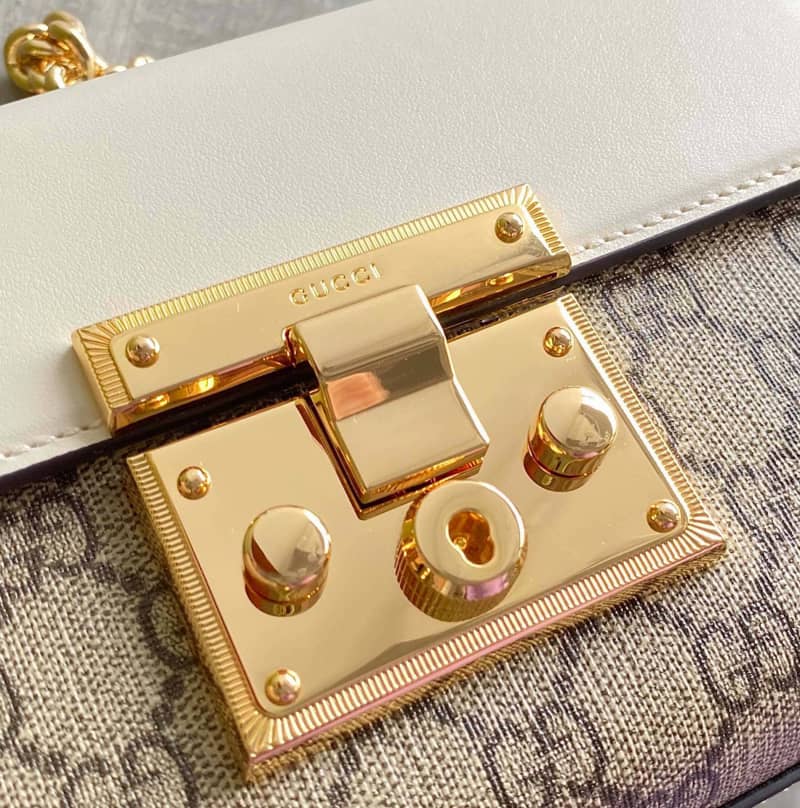 Gucci Padlock Small GG Chain Shoulder Bag Replica White 409487