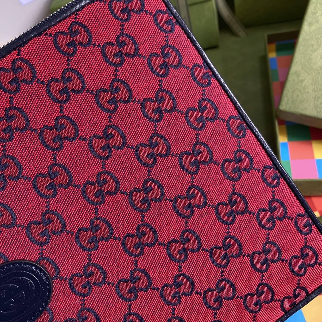 Gucci GG Marmont Red Canvas Pouch Replica 661105