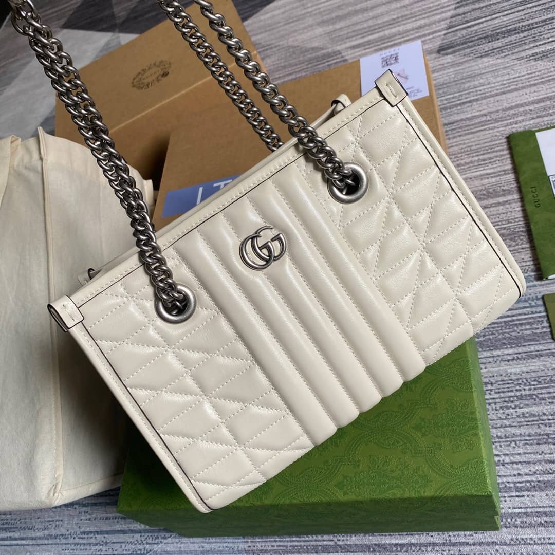 Gucci GG Marmont Small Tote Bag Replica White 681483