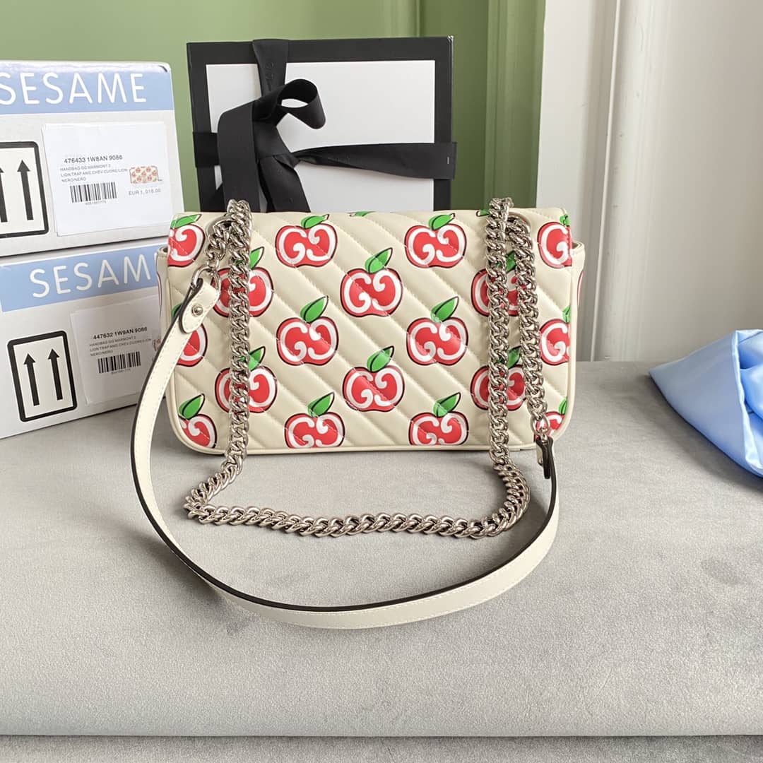 Gucci GG Marmont Matelasse Shoulder Bag Replica White 443497