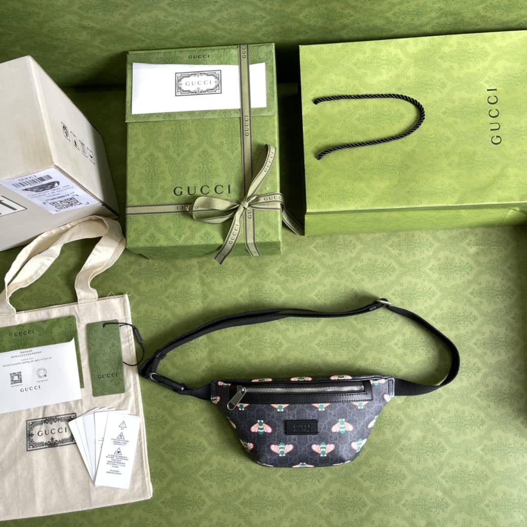 Gucci Bestiary GG Supreme Canvas Belt Bag With Bees Replica 675181