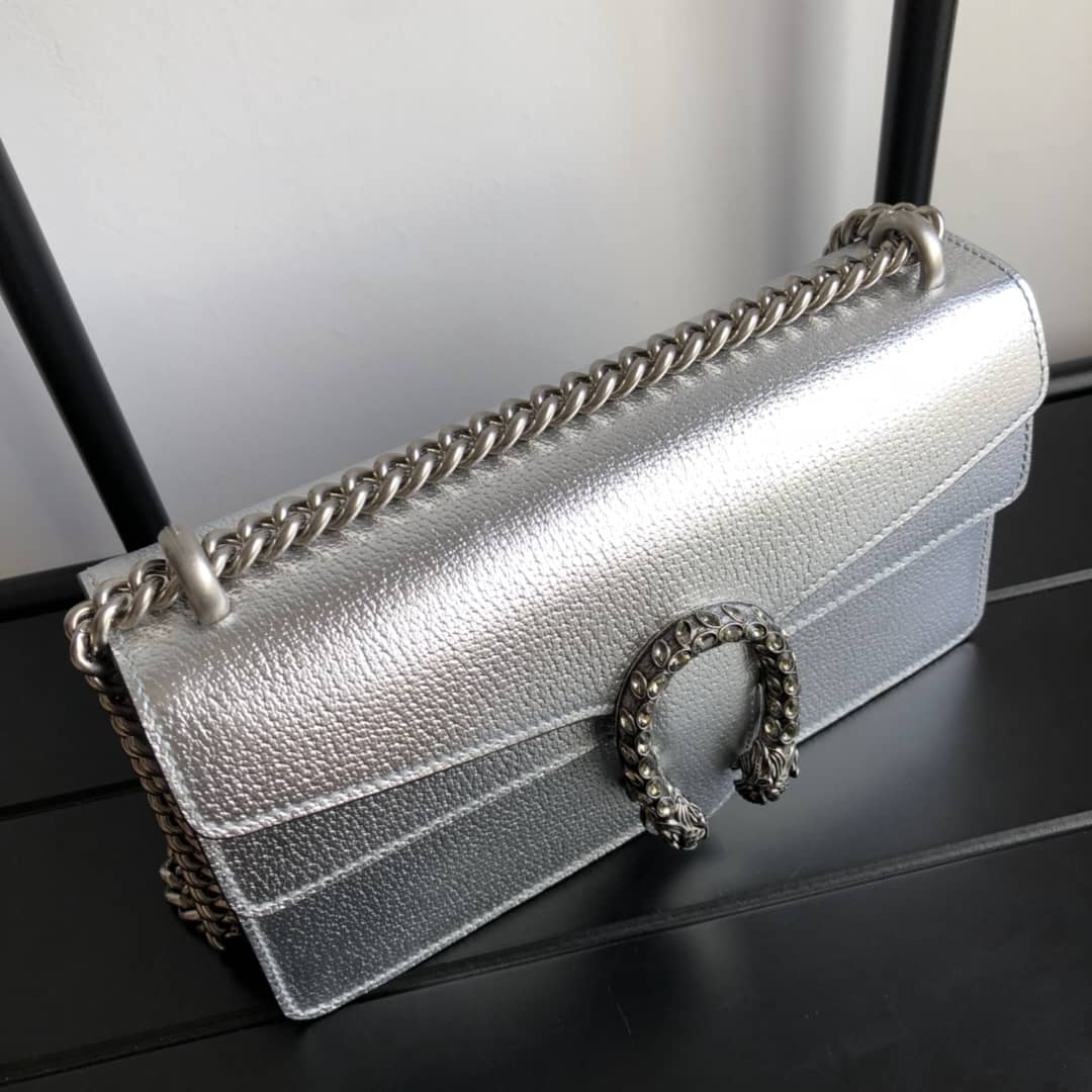 Gucci GG Dionysus Small Shoulder Bag Replica Silver 499623