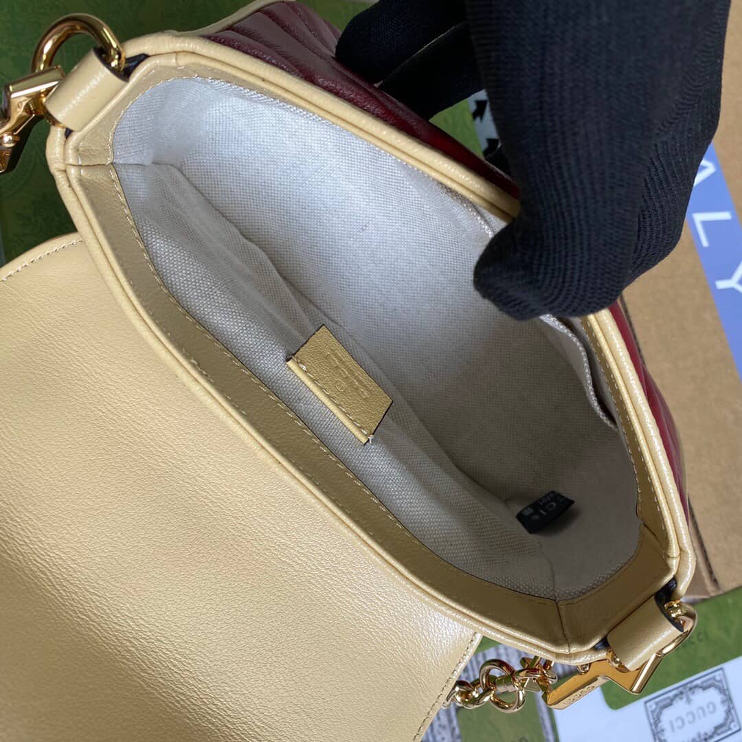 Gucci GG Marmont Mini Top Handle Bag Replica Red Blue 583571