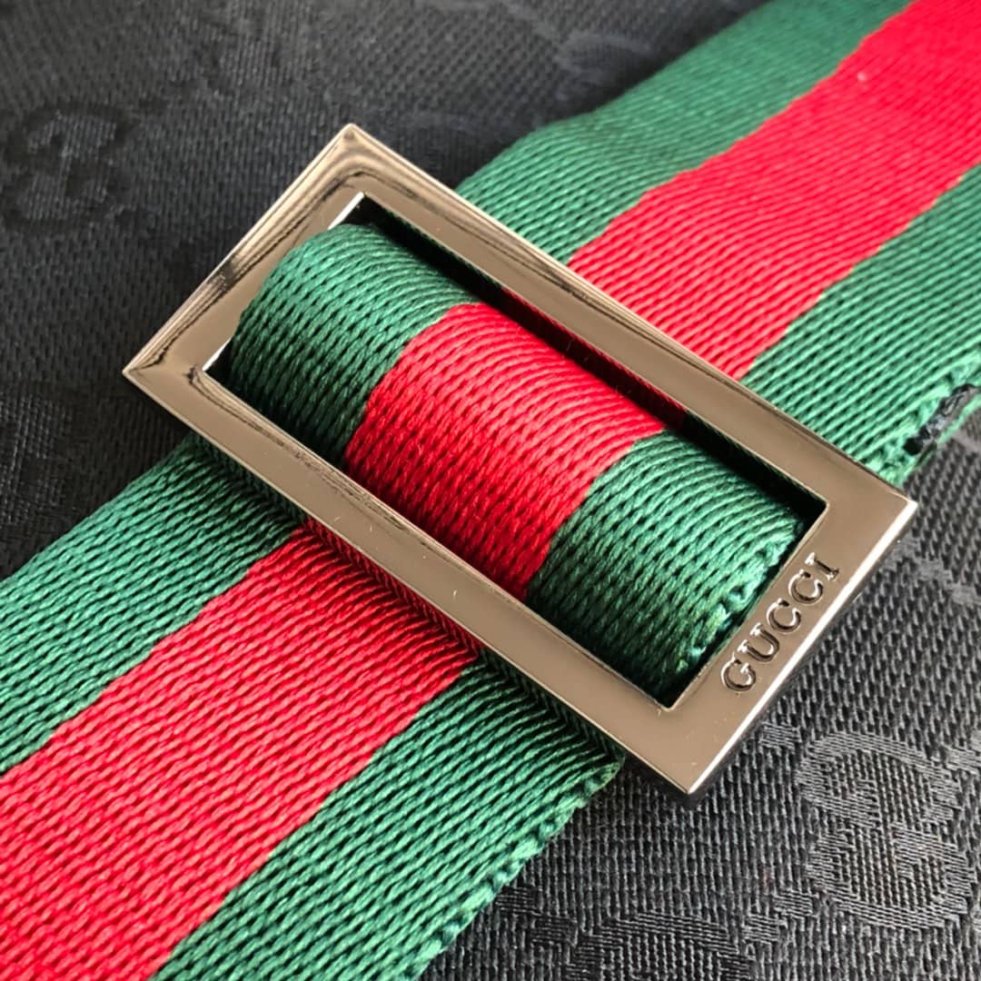 Gucci GG Canvas Shoulder Bag Replica Black 189749