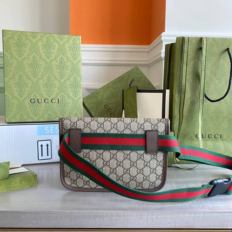 Gucci Neo Vintage GG Supreme Belt Bag Replica Brown 493930