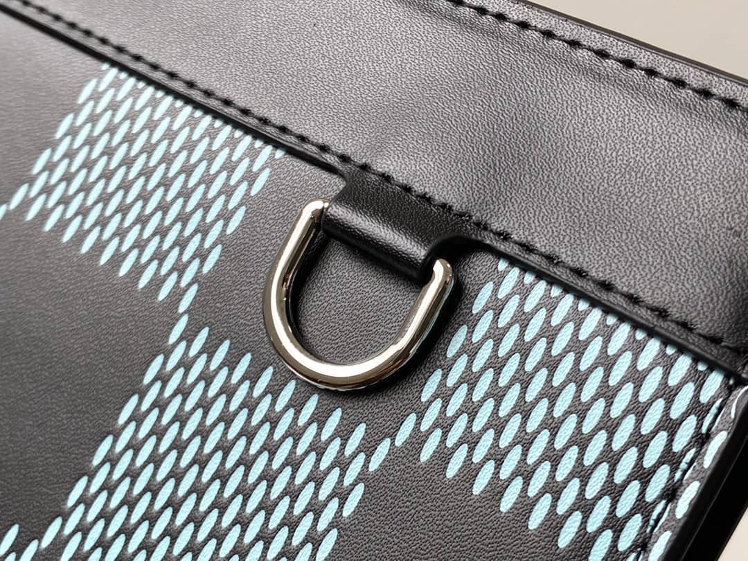 Louis Vuitton Damier Infini 3D Cowhide Leather Standing Pouch Replica Green N60449