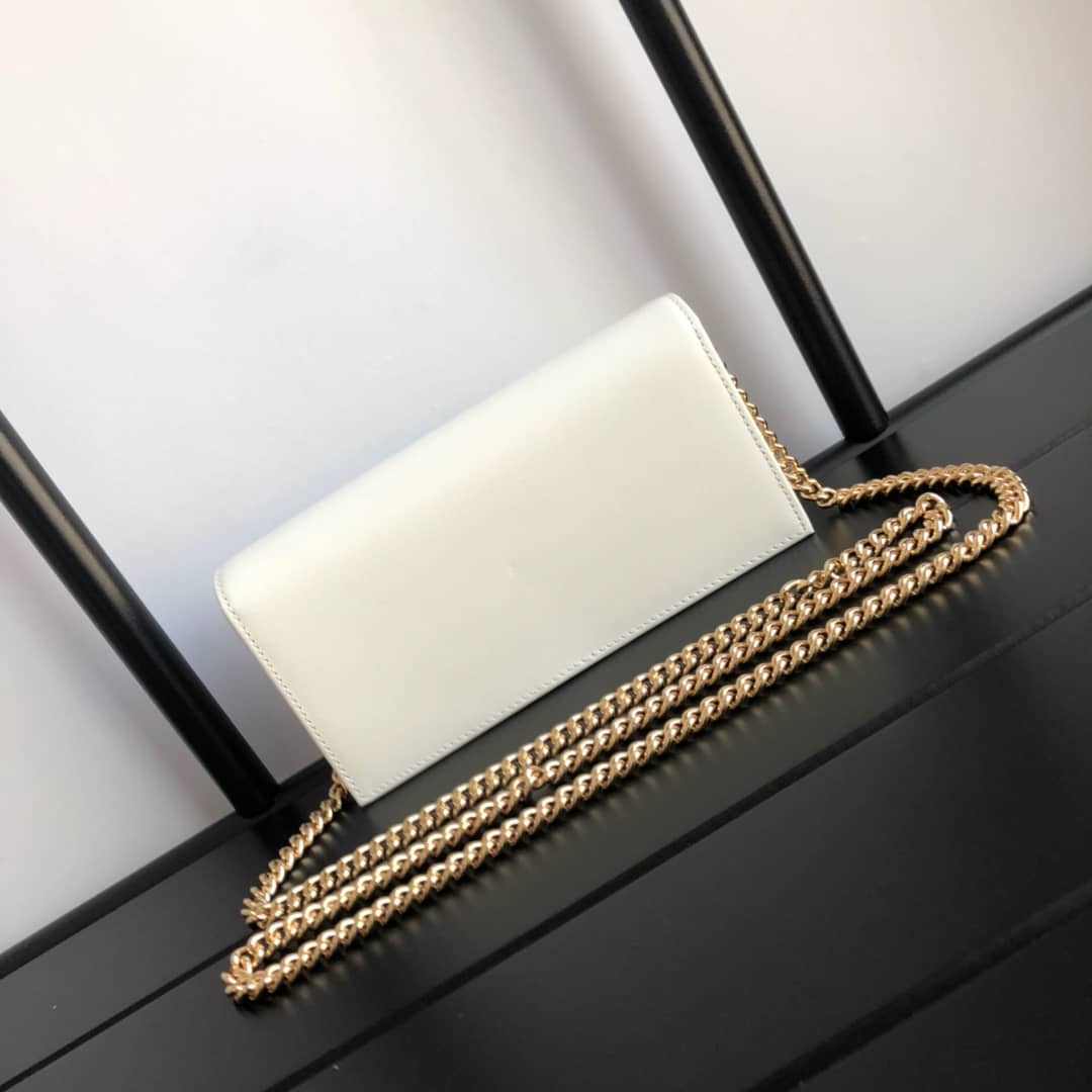 Gucci GG Supreme Horsebit 1955 Chain Wallet Replica White 621892
