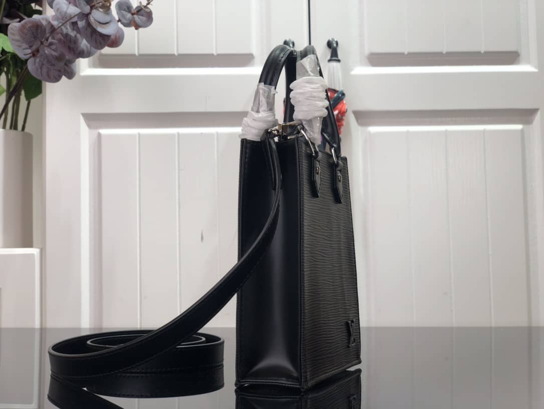 Louis Vuitton Petit Sac Plat Flat Shoulder Bag Replica Black M80169