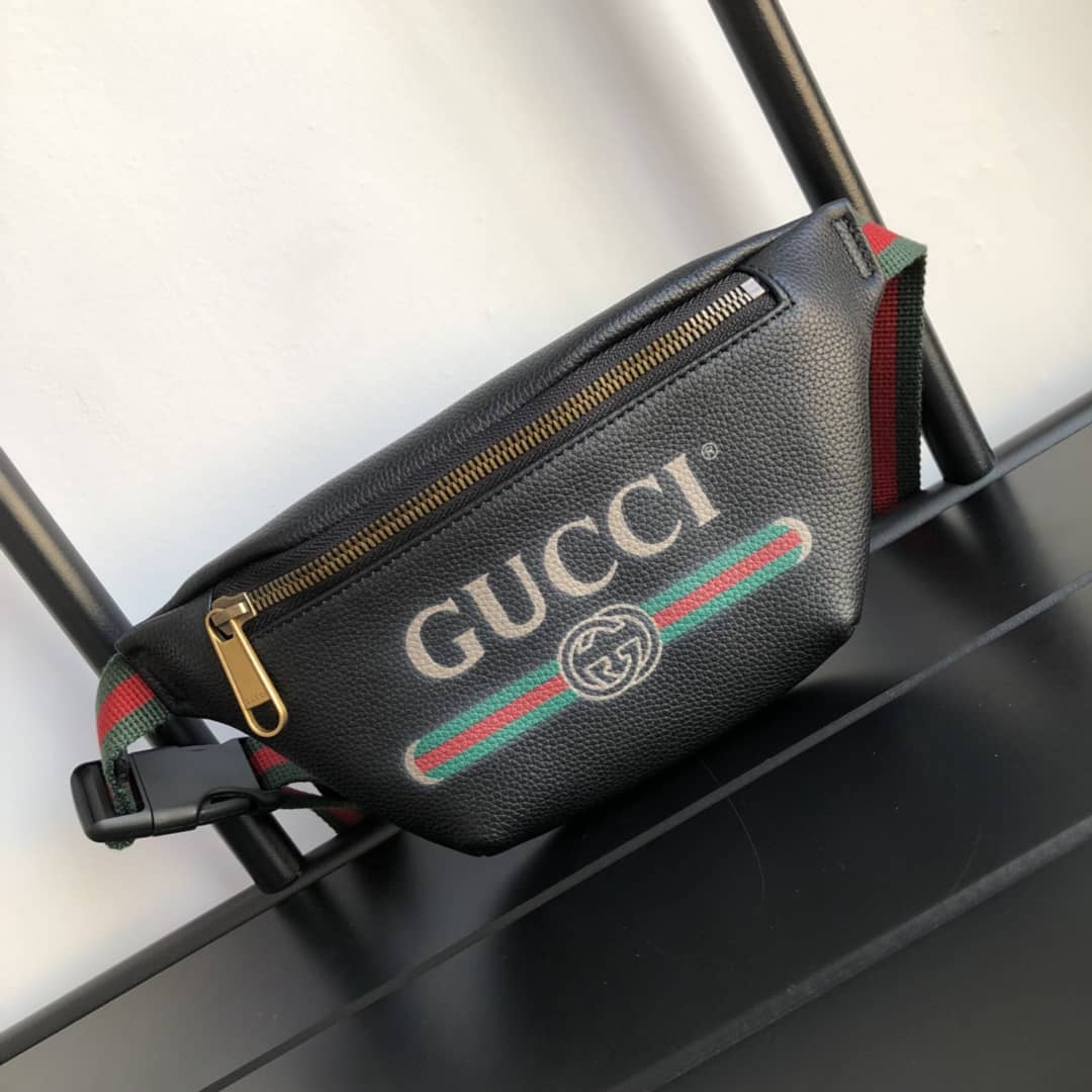 Gucci Print Small Waist Body Belt Bag Replica Black 527792
