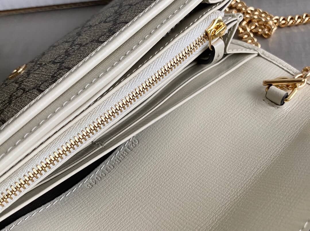 Gucci Horsebit Bag Dupe 1955 Zip Around Wallet With Chain Replica White 621888
