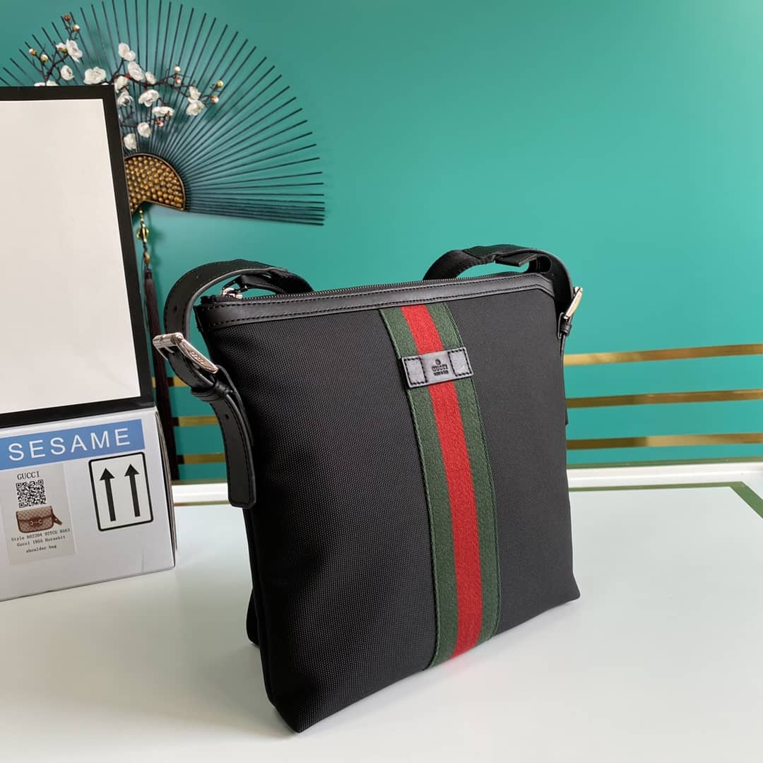Gucci Web GG Supreme Flat Messenger Bag Replica 471454