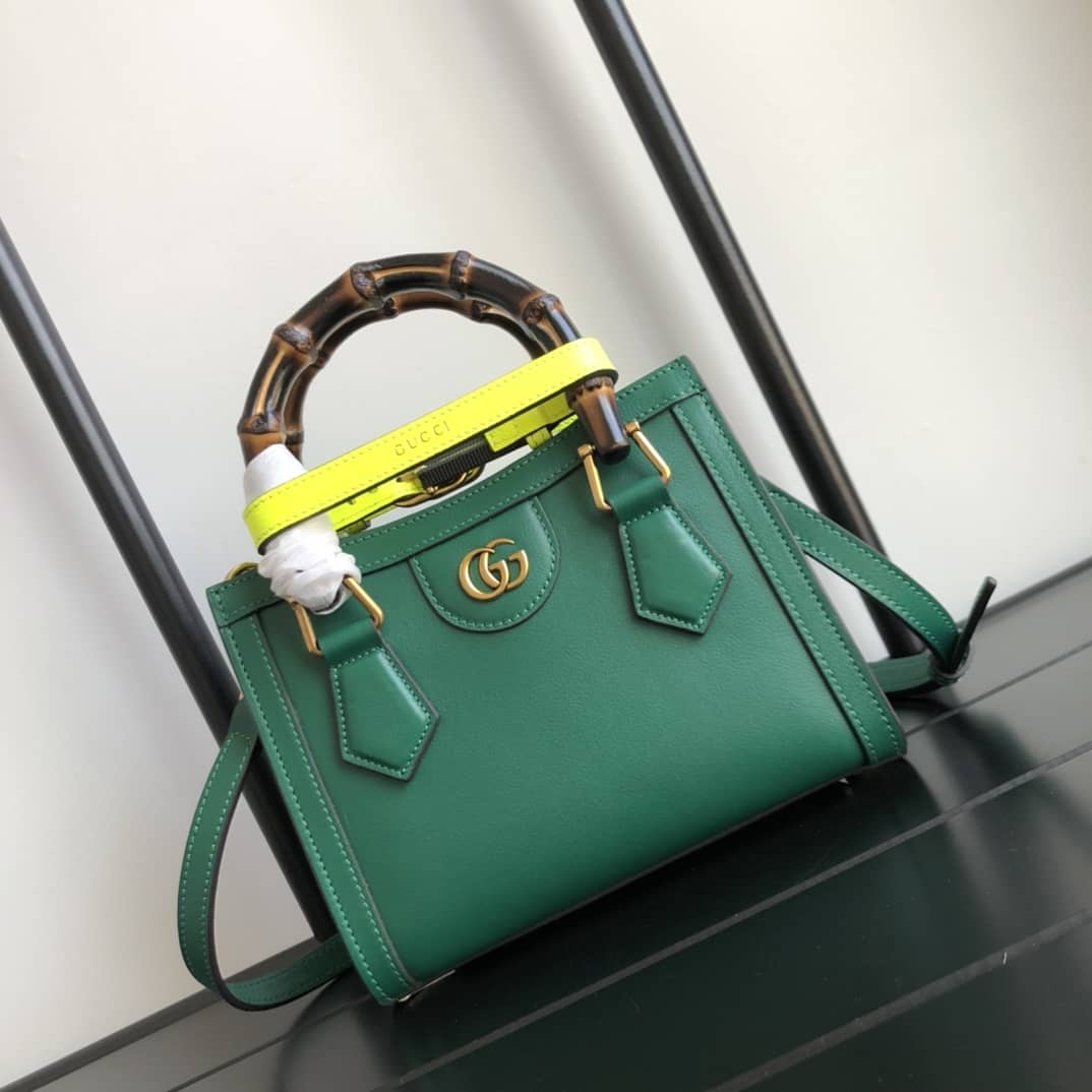 Gucci Diana Mini Bamboo Tote Bag Replica Green 655661