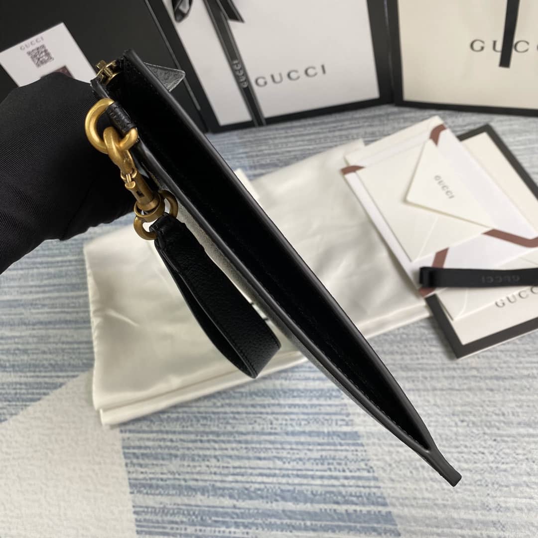 Gucci Mens Bee Star Leather Pouch Replica 495066