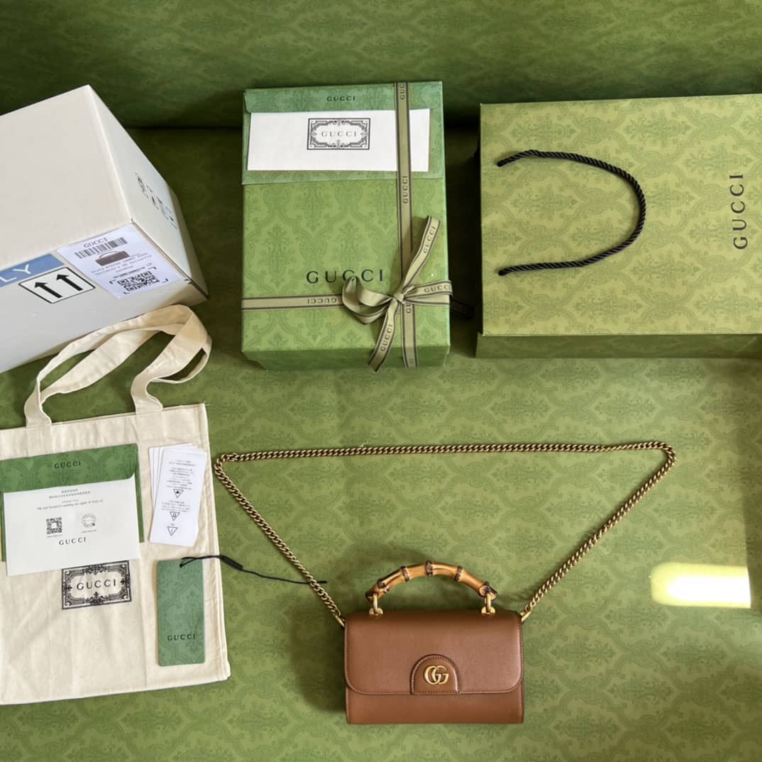 Gucci GG Small Top Handle Tote Bag With Bamboo 675794 Replica