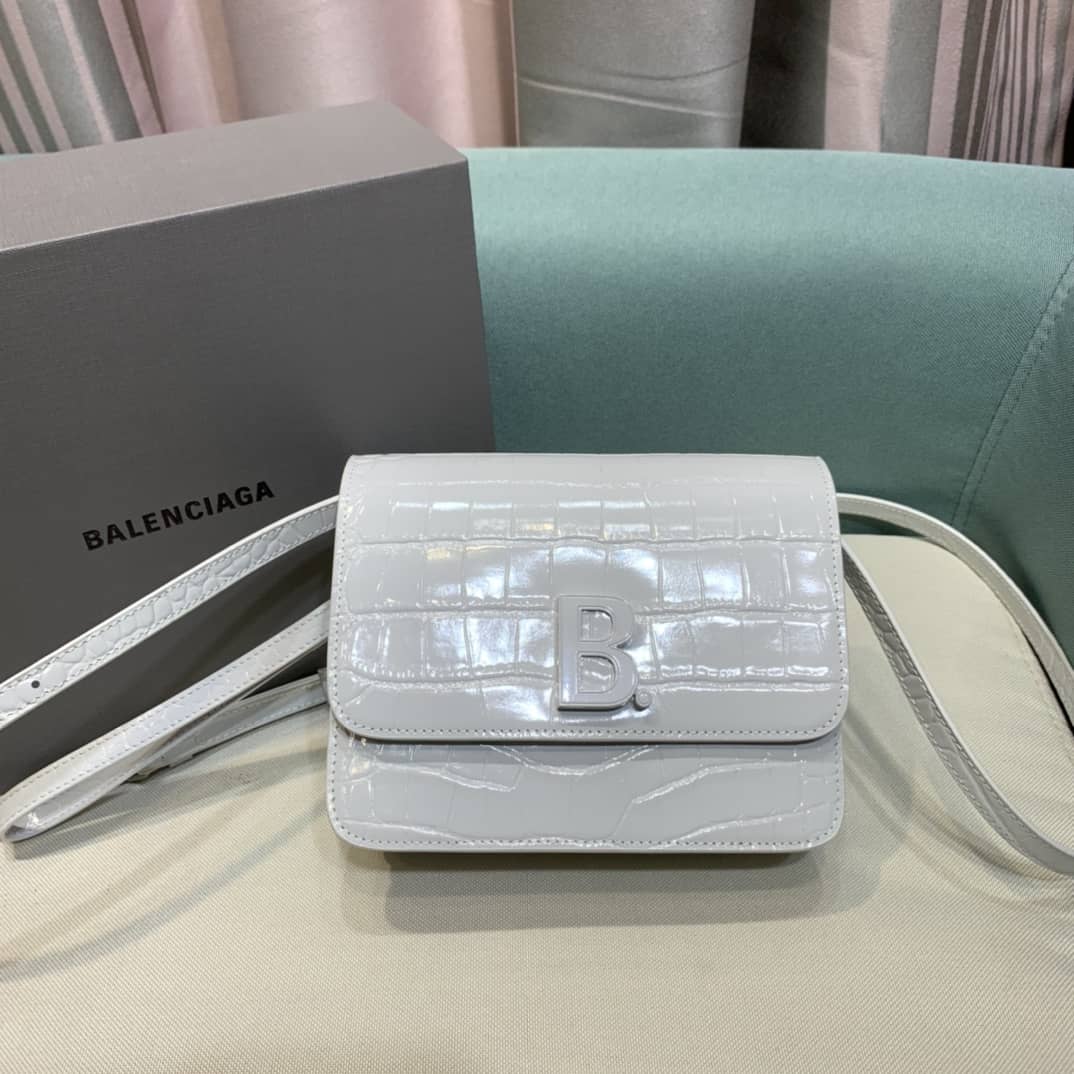 Balenciaga Crocodile Embossed Box Replica Shoulder Bag