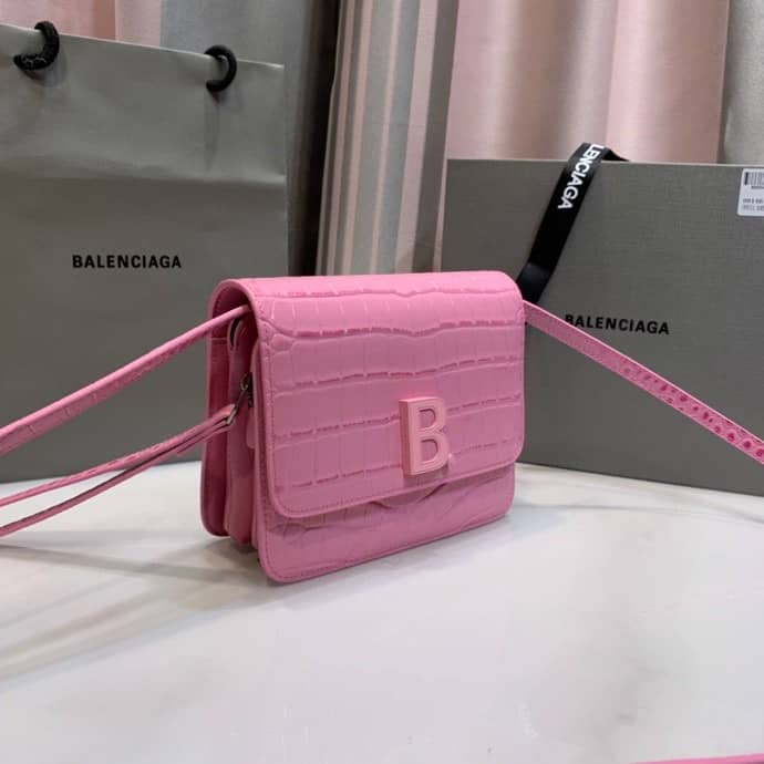 Balenciaga Crocodile Embossed Box Replica Shoulder Bag