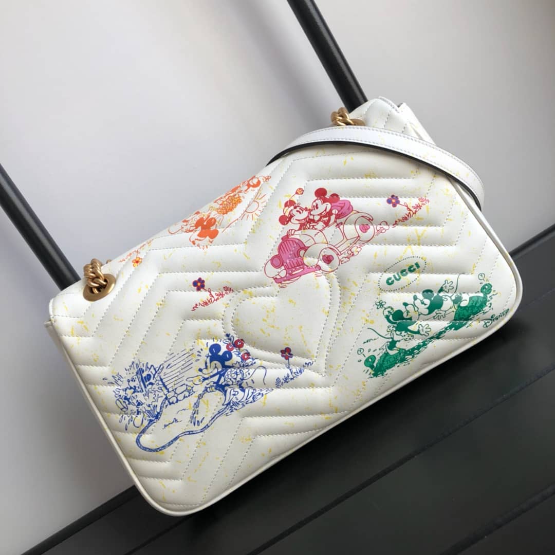 Gucci GG Marmont Matelasse Shoulder Bag Replica White 443497