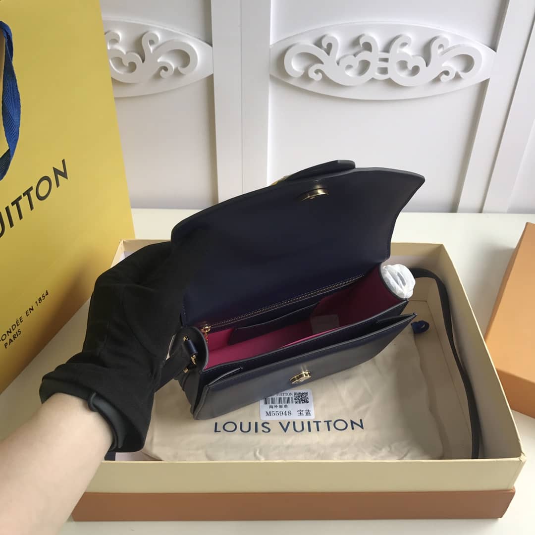 Louis Vuitton Pont9 Neuf Leather Replica Shoulder Bag Blue M55948