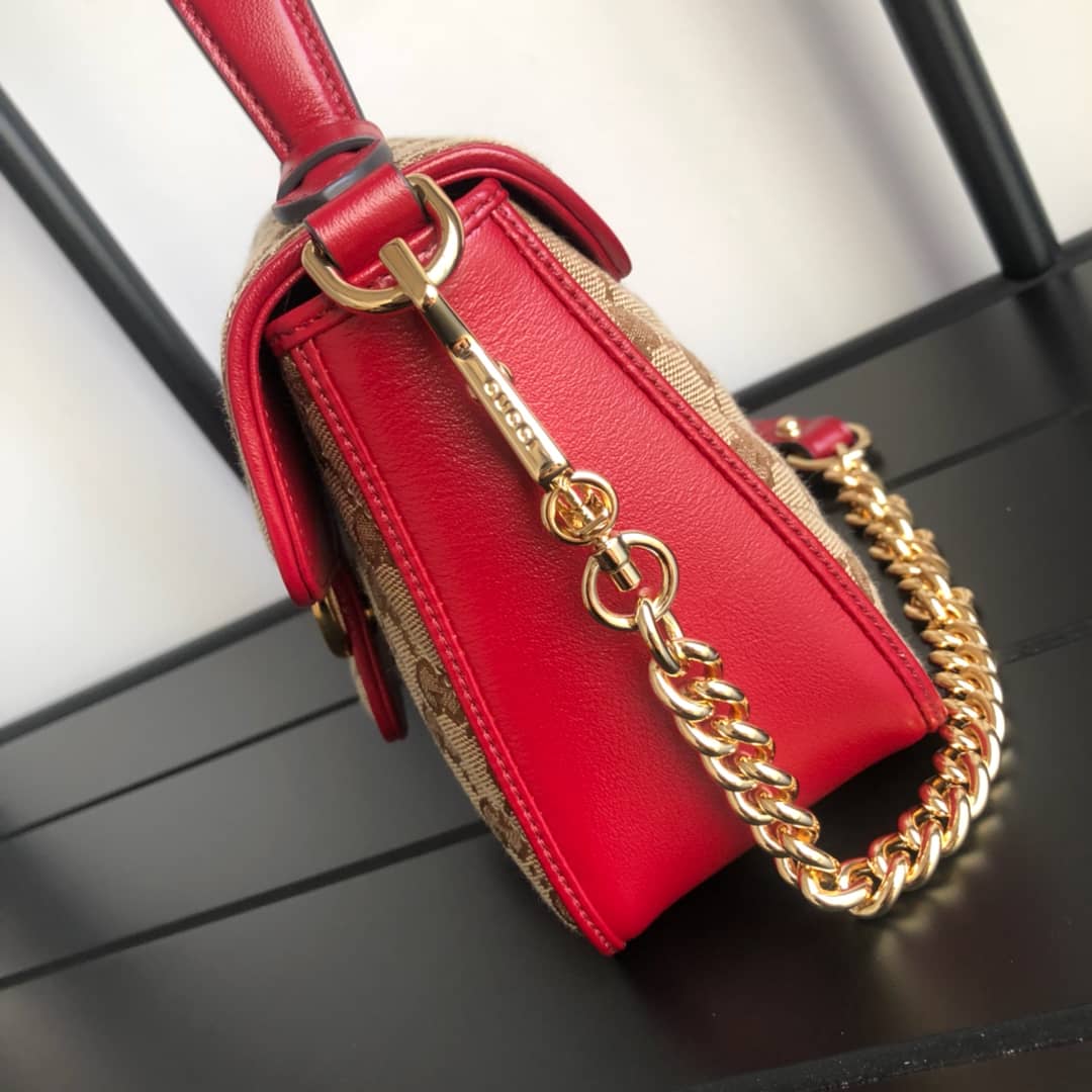 Gucci GG Marmont Mini Top Handle Bag Replica Red 583571