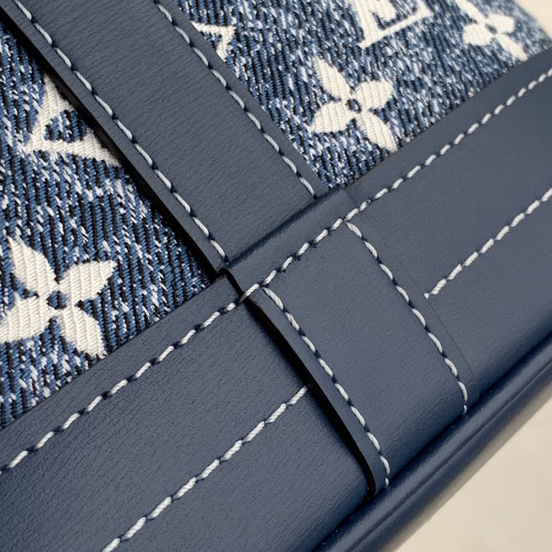 Louis Vuitton Denim Jacquard Textil Petit Noe Blue M59606 Replica Bucket Bag