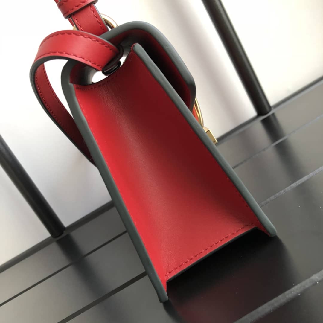 Gucci Sylvie Leather Mini Shoulder Bag Replica White Red 470270