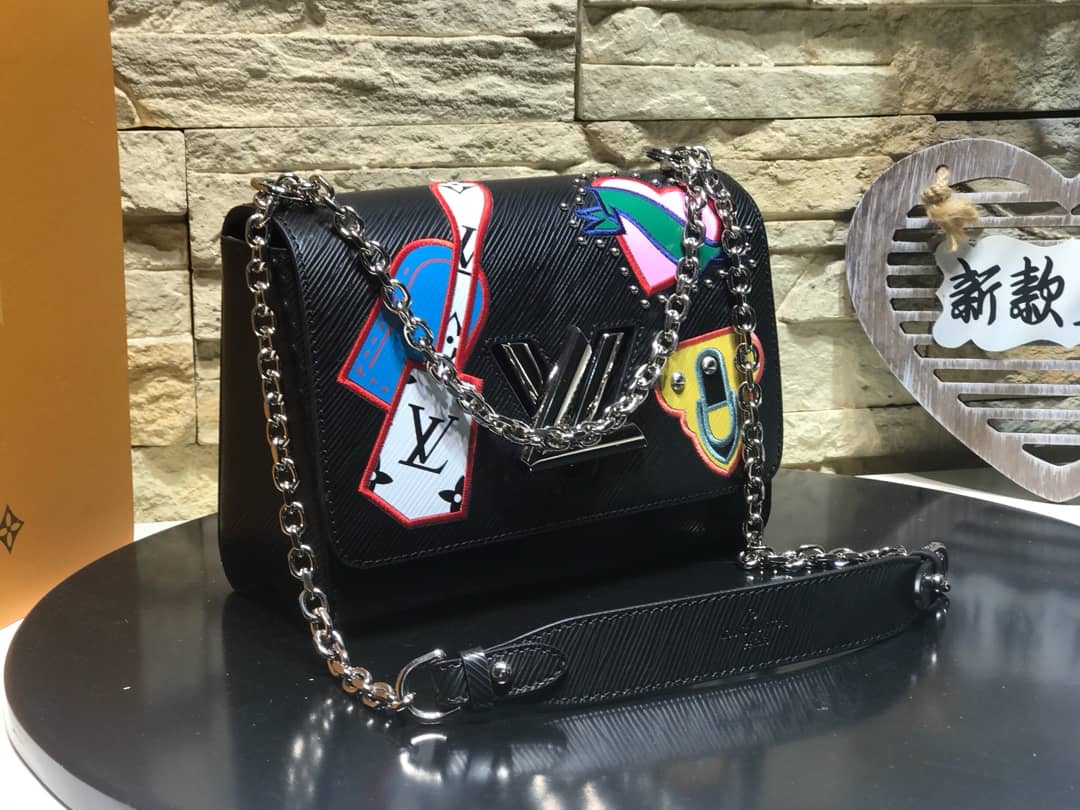 Louis Vuitton Twist MM Bag Black M50296 Replica