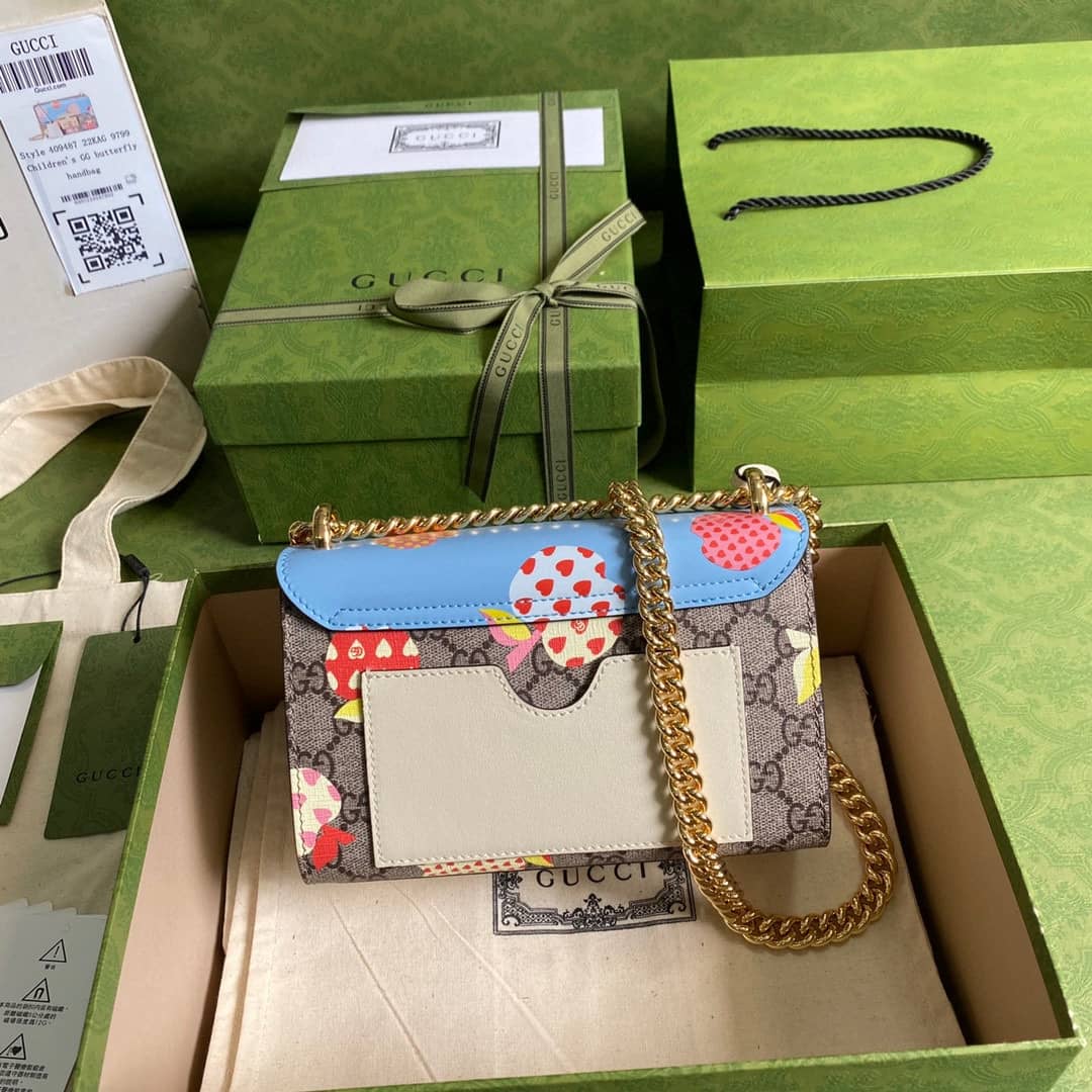 Gucci Padlock Small GG Chain Shoulder Bag Replica Blue 409487