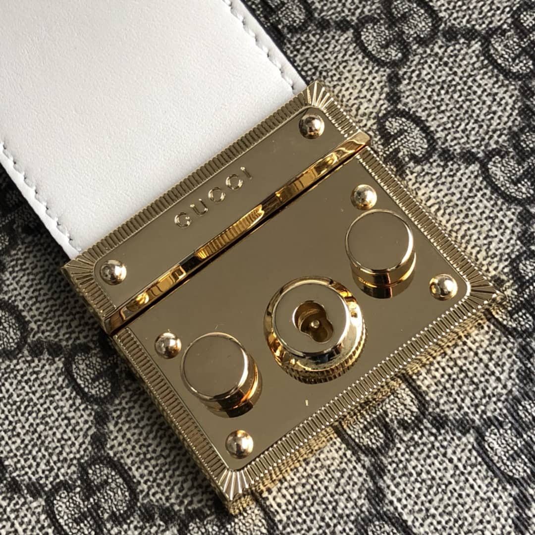 Gucci Padlock Medium GG Supreme Shoulder Bag Replica Gray White 479197
