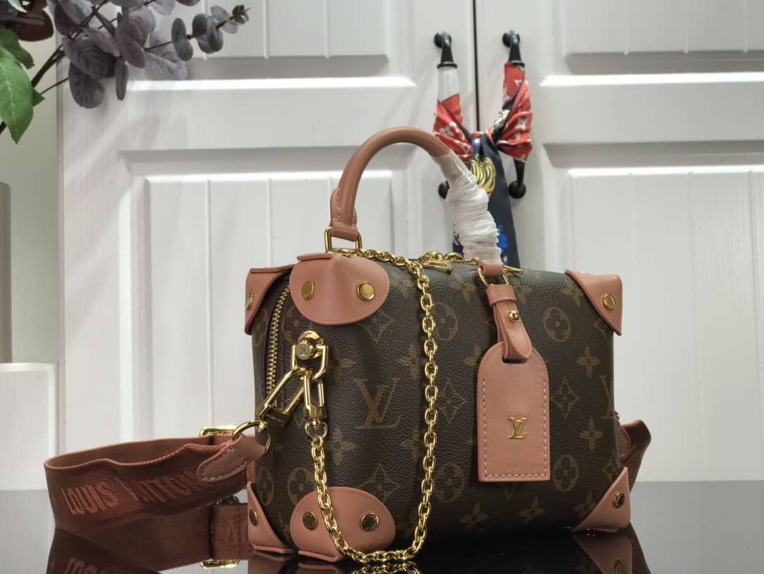 Louis Vuitton Petite Malle Souple Monogram Bag Replica Pink M45571