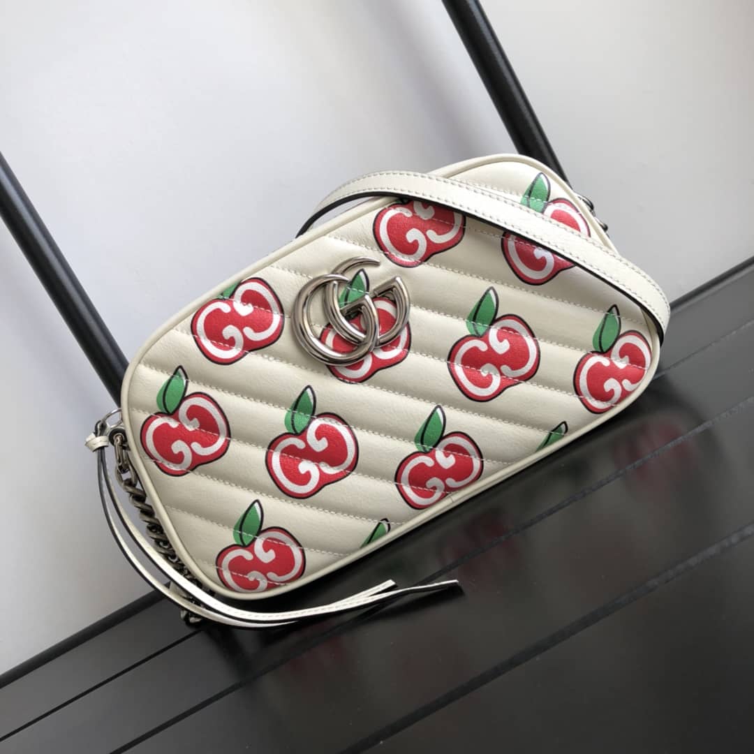 Gucci Handbag Dupes Marmont Small Shoulder Handbag Camera Bag Replica White 447632