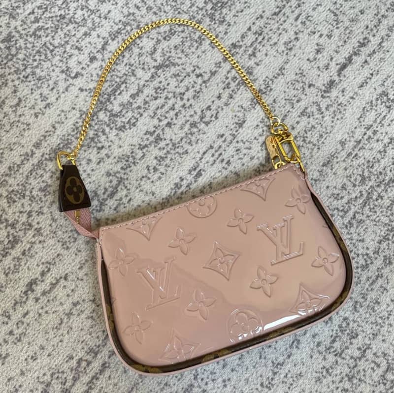 Louis Vuitton Pochette Dupe  Monogram Vernis Accessories Replica Pouch Pink M58009