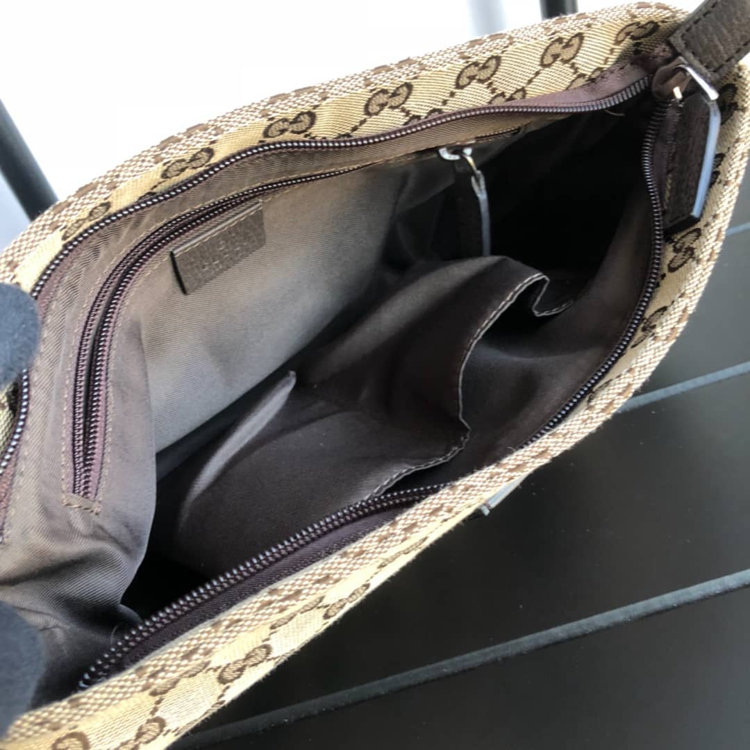 Gucci GG Canvas Shoulder Bag Replica Brown 189749