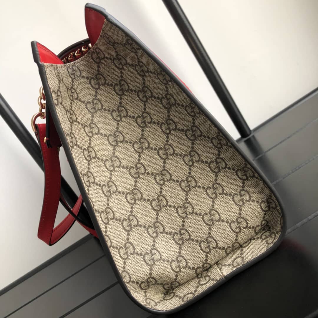 Gucci Padlock Medium GG Supreme Shoulder Bag Replica Brown Red 479197