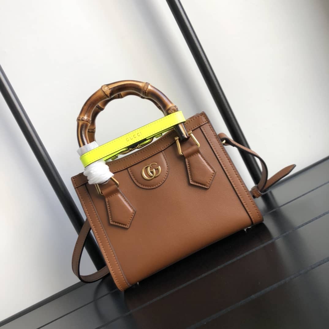 Gucci Diana Mini Bamboo Tote Bag Replica Brown 655661