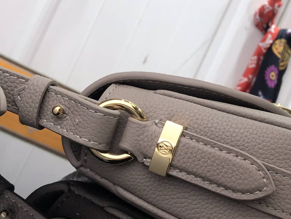 Louis Vuitton Pont 9 Soft MM Grained Calfskin Gery M58967 Replica Crossbody Bag