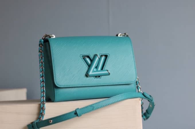 Louis Vuitton Twist MM Chain Leather Replica Bag Green M50282