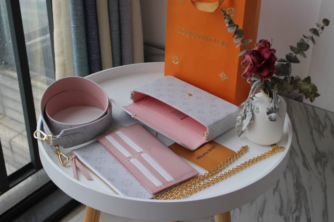 Louis Vuitton Felicie Crossbody Small Canvas Leather Replica Bag White M61276