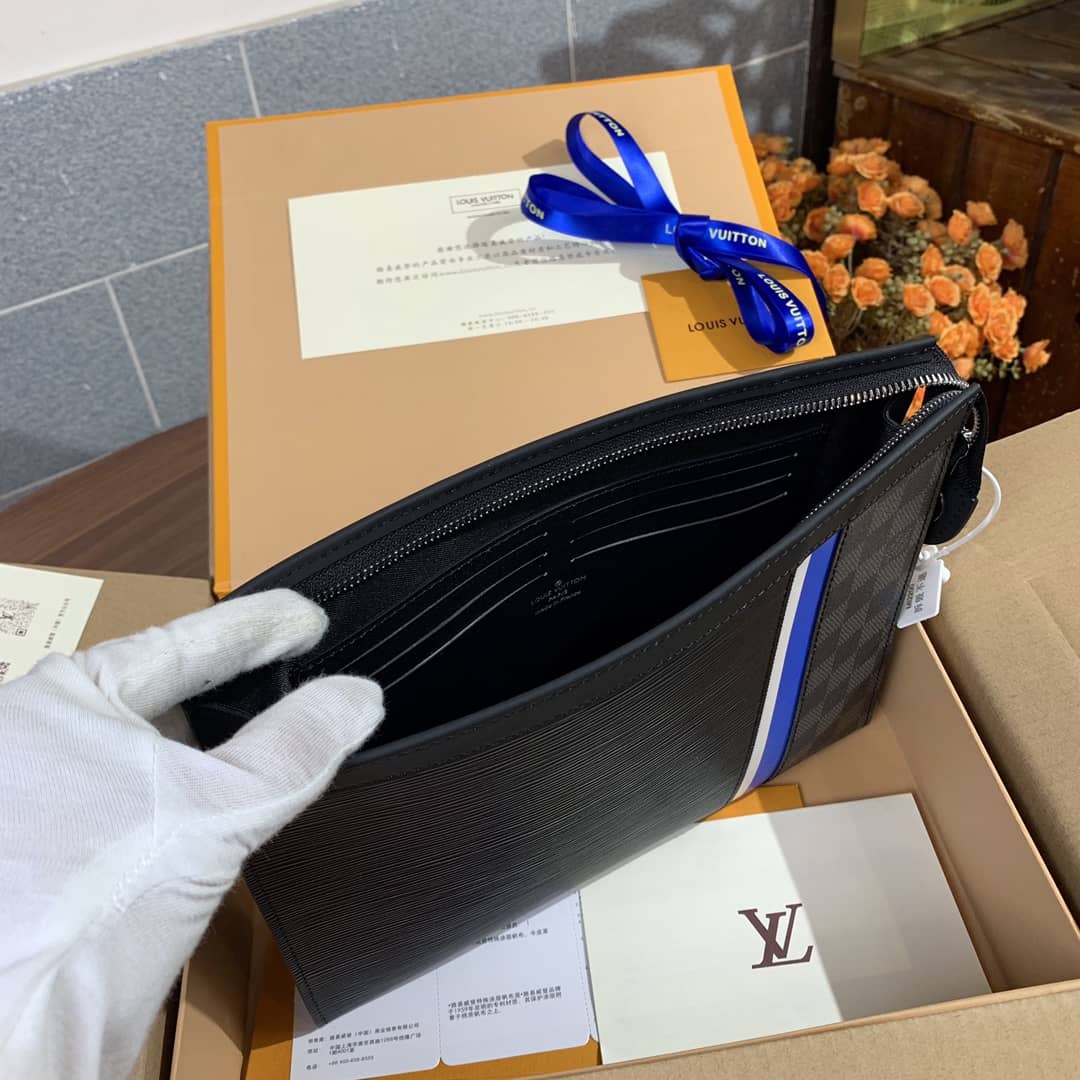 Louis Vuitton Voyage MM Epi Damier Leather Replica Pochette Black M56827