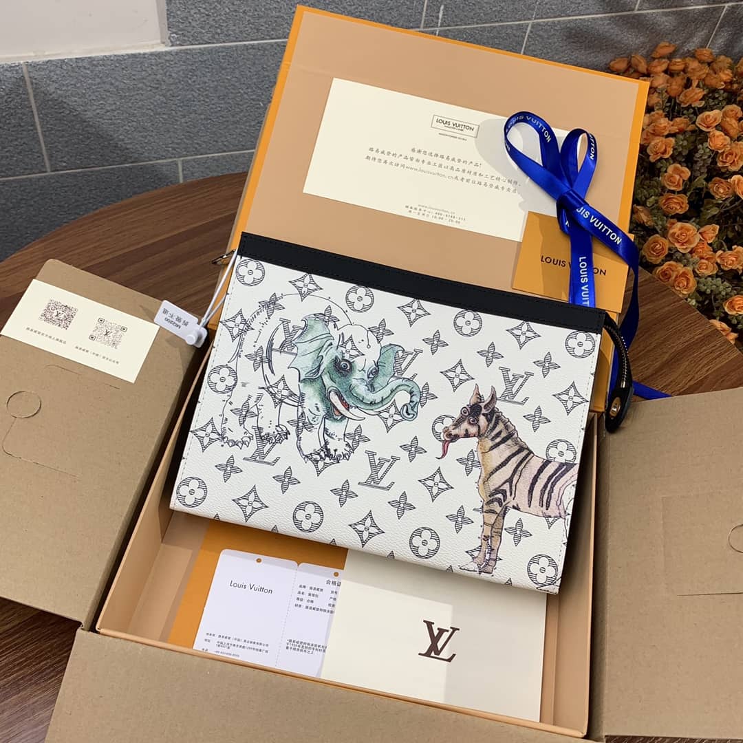 Louis Vuitton Monogram Savane Canvas Replica Pochette Voyage M66929