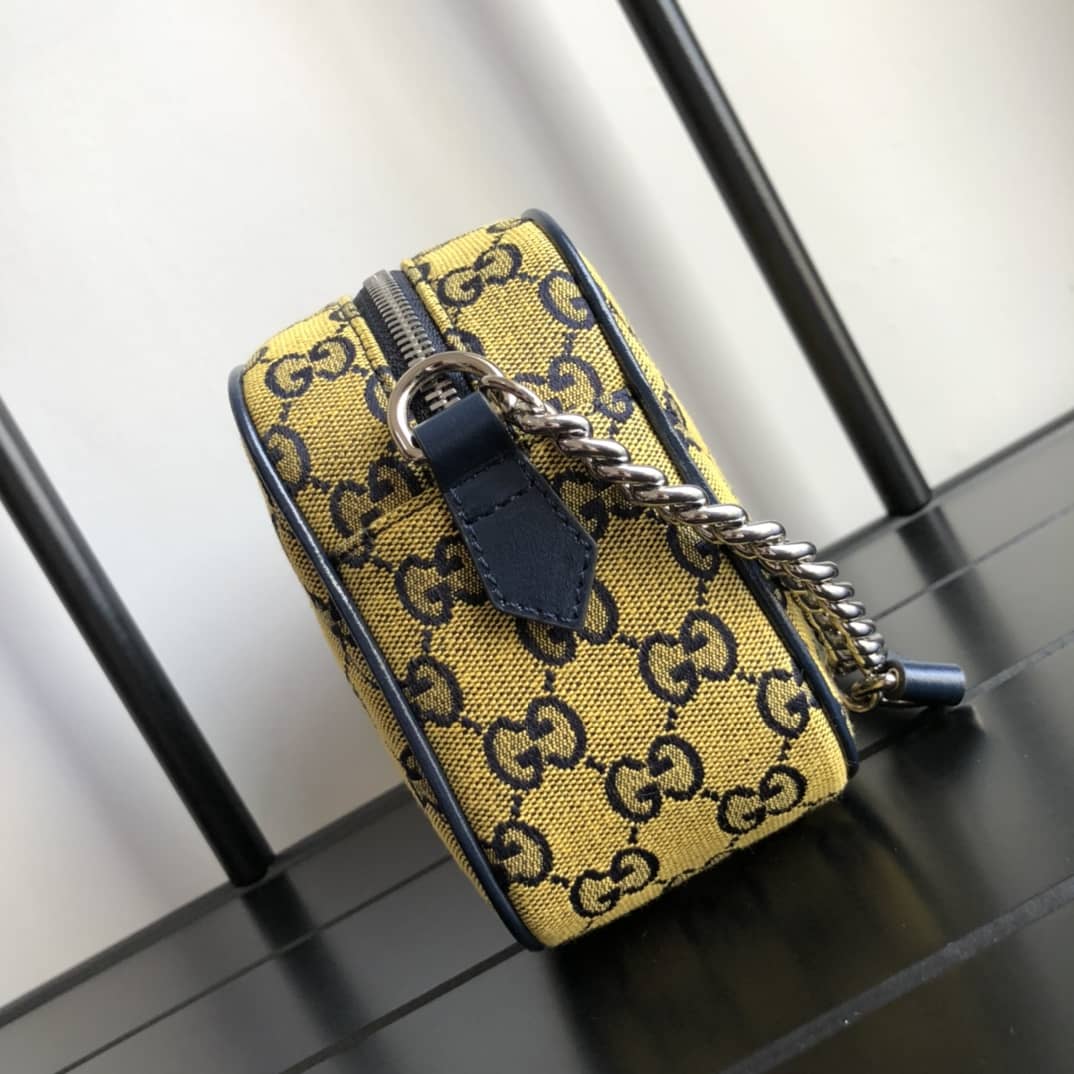 Gucci Handbag Dupes Marmont Small Shoulder Handbag Camera Bag Replica Yellow 447632
